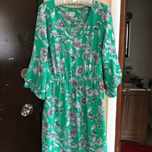 Green floral dress